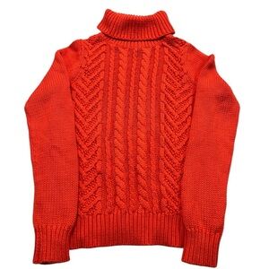 Lands' End Cable Knit Turtle Neck Sweater Size XS